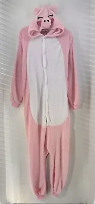 Buy Adult Women Animel Cosplay Pyjamas Jumpsuit Pink Pig Heart Size M Ref456 • 11£