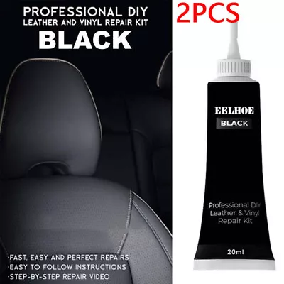 Buy 2X Black Leather Vinyl Repair Kit For Furniture Couch Car Seats Jacket • 5.45£