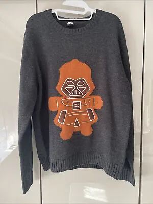 Buy Star Wars Mens Darth Vader Jumper Size M 40-42 Gingerbread Cookie Chunky Knit • 15£