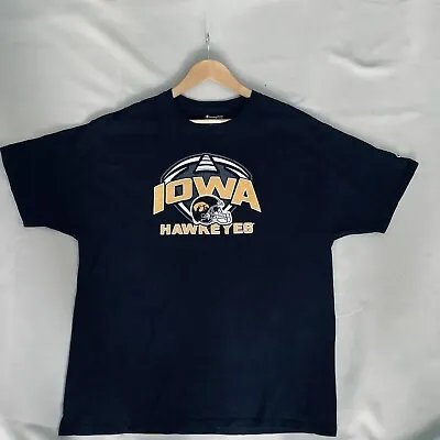 Buy Vintage CHAMPION - Iowa Hawkeyes Black T-Shirt Size XL • 15£