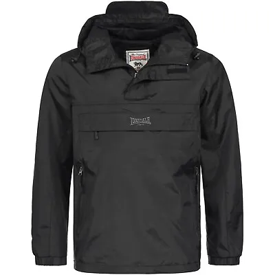Buy Lonsdale Classic Windbreaker Blockbreaker Black Rain Jacket Hooded Regular Fit • 79.90£