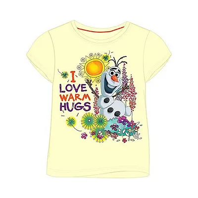 Buy  New Frozen's ''i Love Warm Hugs  Girl's T-shirt - Ages 18-24 Months-8 Years • 6.99£