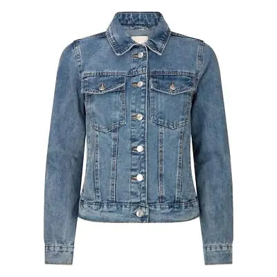 Buy Ladies Demim Jacket 100% Cotton Buttton Up Casual Pockets SIZE 8 • 14.99£