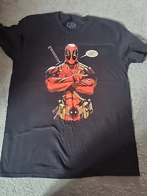 Buy Official Marvel Deadpool T-shirt Front Pose Large *NEW* Without Tag • 4.50£