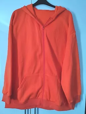 Buy Oversized Orange Hooded Sweatshirt Pouch Pocket Long Sleeve Size 26 28 30 Bnwot  • 7.99£