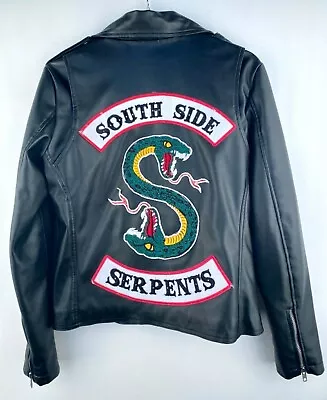 Buy Vintage South Side Serpents Faux-Leather Jacket Biker Gang Women's Coat Small S  • 37.05£