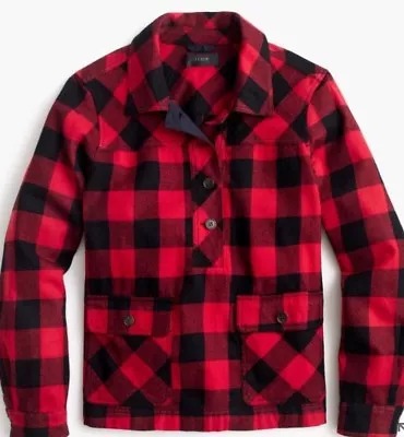 Buy NWT JCREW $118 Shirt-jacket In Buffalo Check SzS In Red Black H3058 • 42.89£