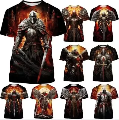 Buy Knights Templar Hip Hop 3D Print Women Men Short Sleeve T-shirt Tops Casual Tees • 8.38£