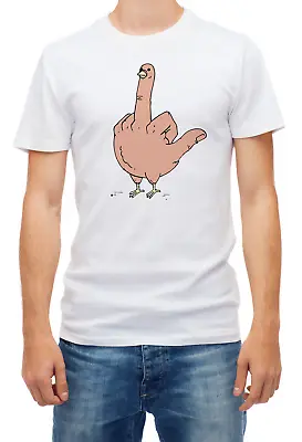 Buy Chicken Middle Finger Funny Short Sleeve White Men T Shirt K426 • 9.69£