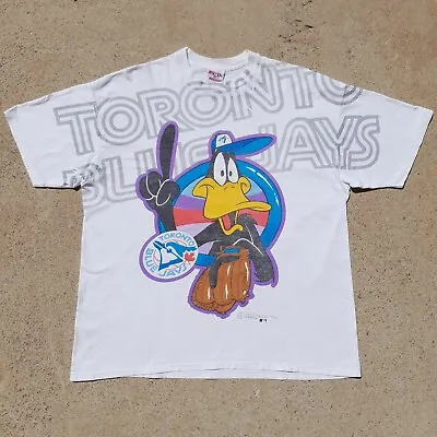 Buy Vintage Looney Tunes MLB Toronto Blue Jays Shirt 1993 XL Daffy Duck Baseball Tee • 78.98£