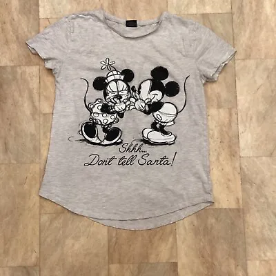 Buy Disney At Tu Classic Mickey Minnie Mouse Christmas Top T-shirt Beige Size 12 • 4£