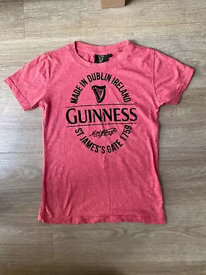 Buy Womens GUINNESS T Shirt Top Size M Small Approx 8 Red Dublin Ireland • 10.99£