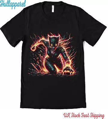 Buy Cat Women T-shirt Mens Black Short Sleeve Unisex T-shirt Tee Top SH08 • 13.49£