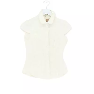 Buy Karen Millen Women's T-Shirt UK 10 Cream 100% Cotton Short Sleeve Basic • 11.60£