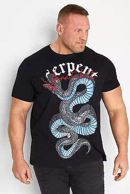 Buy Bad Rhino Big & Tall  'Serpent' Snake Print T-Shirt • 22£