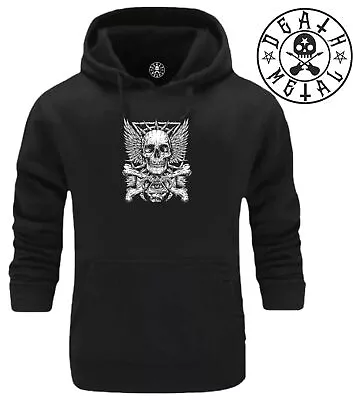 Buy Death Skull Hoodie Music Clothing Rock Roll Metal Gothic Satanic Devil Gift Top • 18.89£