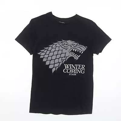 Buy Officially Licensed Game Of Thrones House Stark Logo Mens Black T-Shirt • 15.95£