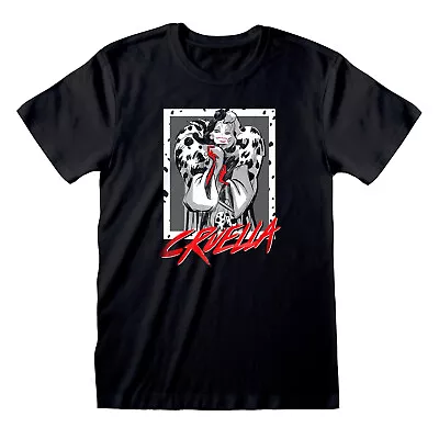 Buy Disney 101 Dalmatian - Cruella Unisex Black T-Shirt Ex Large - XL -  - K777z • 13.09£