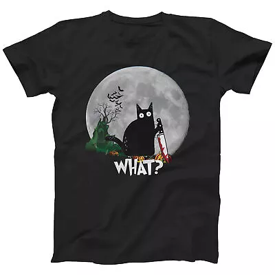Buy Halloween CAT WHAT T-SHIRT For Men Women | Horror Murderous Funny Cat (S-5XL) • 12.99£
