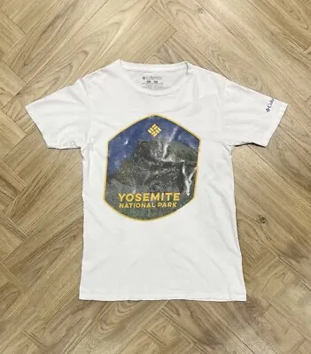 Buy Columbia Pullover Yosemite National Park White Graphic T Shirt Men’s XS • 10£