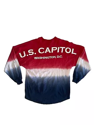 Buy Spirit Capital City Washington DC Long Sleeve T Shirt Top Red Navy White Casual • 12.64£