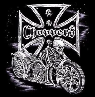 Buy Chopper Skull Skeleton Iron Cross Biker Rider Hoodie Black L - 4x • 40.09£