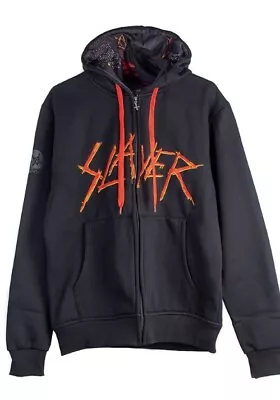 Buy Slayer Official Limited Edition BATTLEFIELD CUT AND SEW ZIP HOODIE Medium NEW • 45£