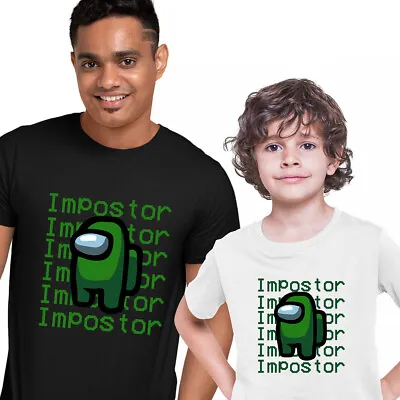 Buy Impostor Among Us Dark Green Gamer Funny Gift Tee Top T-shirt For Men Kids Xmas • 14.99£