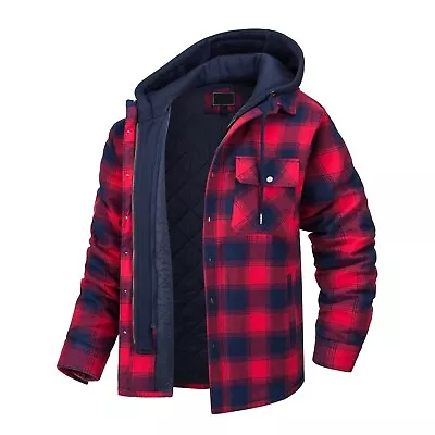Buy Mens Padded Shirt Lined Lumberjack Flannel Work Jacket Warm Thick Casual Coat • 30£