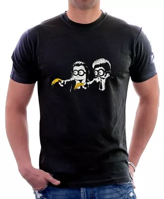 Buy Pulp Fiction Banana Black Printed Cotton T-shirt OZ9731 • 13.95£