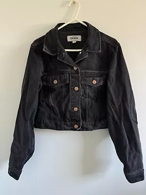 Buy New Look Ladies Black Cropped Denim Jacket Size UK 8 • 6.99£