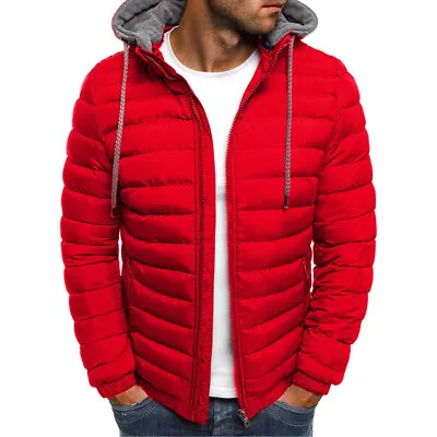 Buy Mens Hoodie Bubble Coats Puffer Comfy Jackets Winter Warm Quilted Zip OutwearⅠ • 21.41£