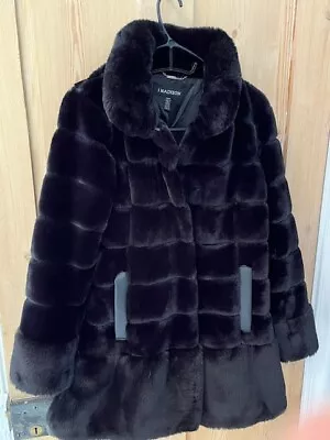 Buy Faux Fur Black 3/4 Length Jacket By 1 Madison - Size Medium • 20£