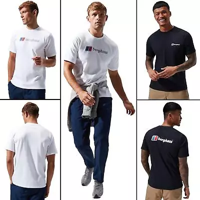 Buy Berghaus Mens Short Sleeve T-shirt Crew Neck Logo Plain Cotton Tee Top • 22.99£