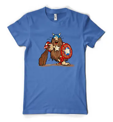 Buy Marvellous Captain America Caveman Mashup Personalised Adult And Kids T Shirt • 12.99£