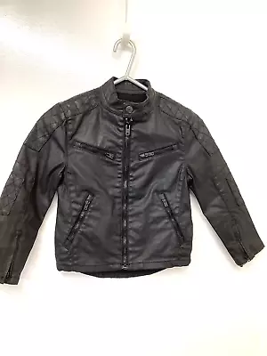 Buy POLO Ralph Lauren Boy Girl Biker Jacket Coat Black 4/4T 4 Years Waxed Denim • 45£