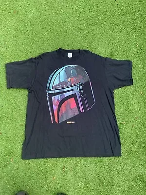 Buy Mandalorian T Shirt 2XL Black 50” Chest Star Wars • 9.99£