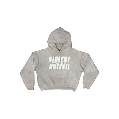 Buy Violent Not Evil Boxy Logo Hoodie Mens Small Dusty Pink Overdye • 59.99£