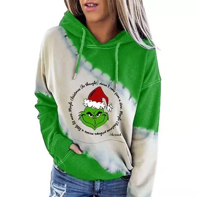 Buy The Grinches Womens Christmas Hoodie Sweatshirt XMAS Hooded Jumper Pullover Tops • 13.19£