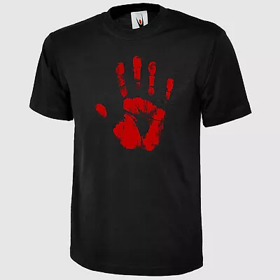 Buy Bloody Hand Print T-Shirt Unisex Goth Rock Blood Zombie Punk Halloween Costume • 10.99£