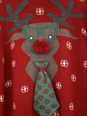 Buy Mens M&S Winter Christmas Jumper Size S Rudolph Red Nose Reindeer Design Knit • 17.99£