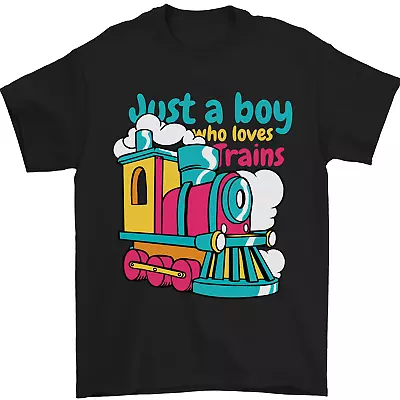 Buy Just A Boy Who Loves Trains Spotter Engine Mens T-Shirt 100% Cotton • 9.48£