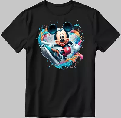 Buy Disney Mickey Mouse Short Sleeve White-Black Men's / Women's T Shirt U100 • 10£