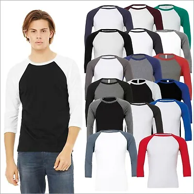 Buy Unisex Triblend ¾ Sleeve Baseball T-Shirt Raglan Sleeve Casual Adults Tee Tops  • 10.37£