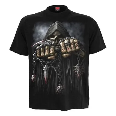Buy Game Over T-Shirt Chained Reaper & Skull Gothic Biker Top Spiral Direct S - XXL • 18.95£