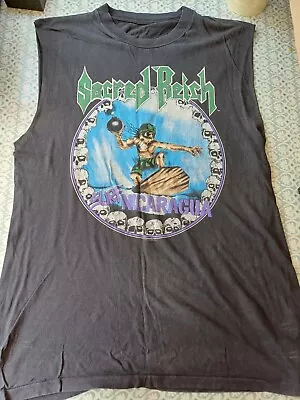 Buy Sacred Reich Surf Nicargua Vintage T Shirt 1988 Cut Off Sleeves Thrash Metal L • 40£