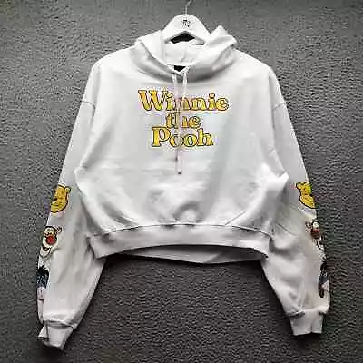 Buy Disney Winnie The Pooh Crop Sweatshirt Hoodie Women's Large L Graphic White • 18.99£