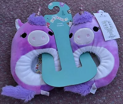 Buy Squishmallows Lola Unicorn Purple Pink Soft Plush Slippers UK 13/1 • 24.99£