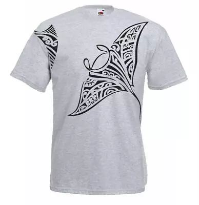 Buy Mens Polynesian Tribal Tattoo Stingray Maori Grey Unisex T-Shirt • 10.88£