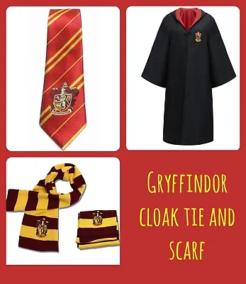 Buy Harry Potter Cloak And Tie Or Scarf Gryffindor Hogwart Costume World Book Day • 9.99£